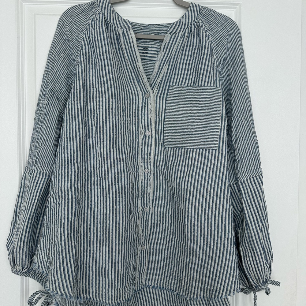 Aerie Blue Striped Shirt